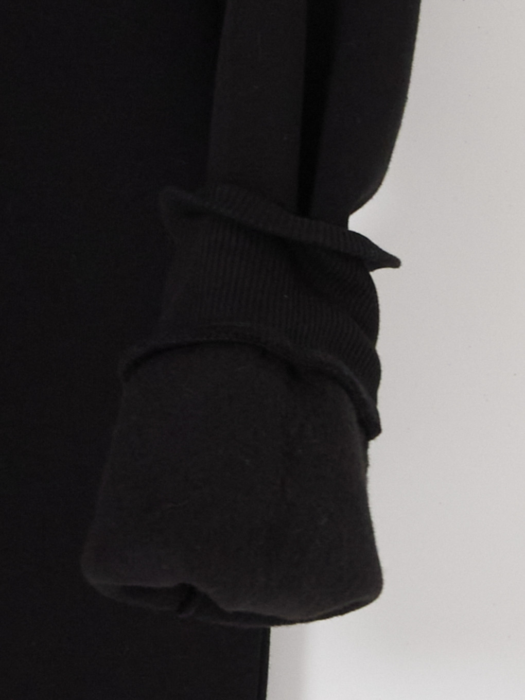 Siyah Bisiklet Yaka Erkek Kalın Sweatshirt-3