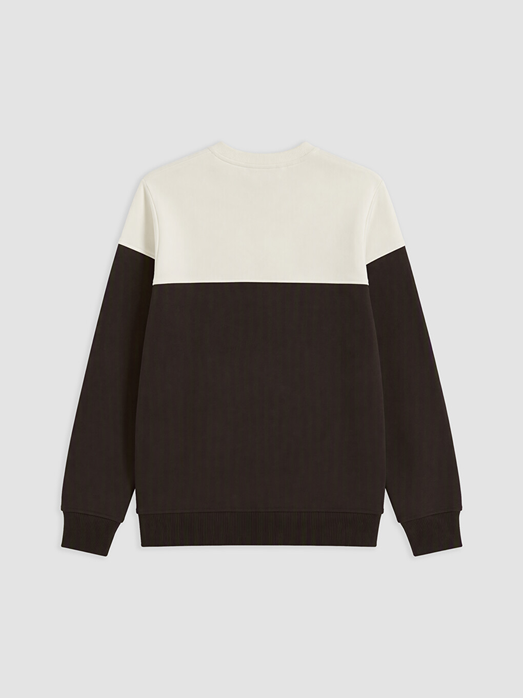 Kahverengi Bisiklet Yaka Erkek Kalın Sweatshirt-2