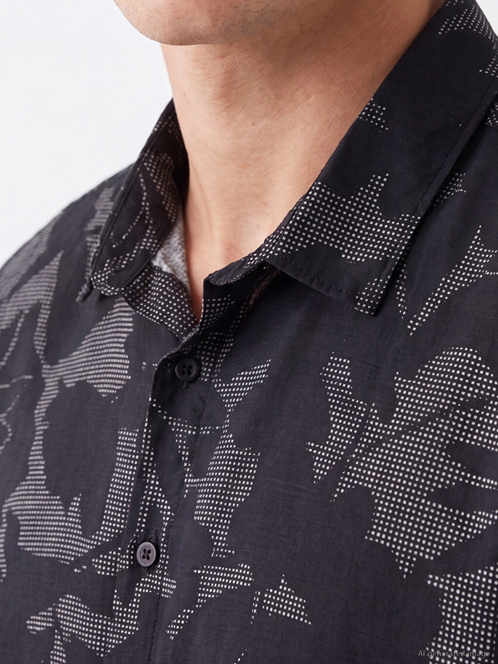 Regular Fit Patterned Viscose Men's Shirt-2