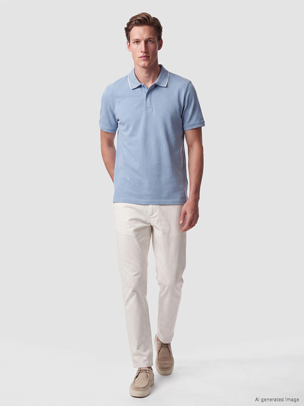 Regular Fit Polo Kragna Piqué Majica Za Muškarce-1