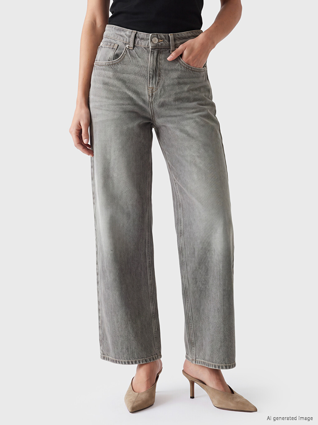 Woman Grey Jeans-1