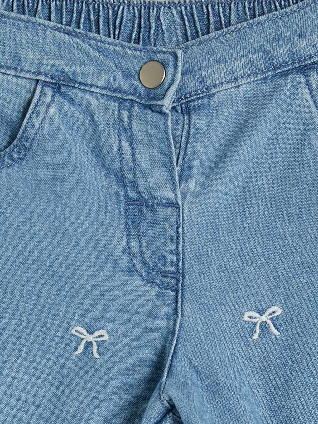 Relax Fit Embroidered Baby Girls' Jeans-1
