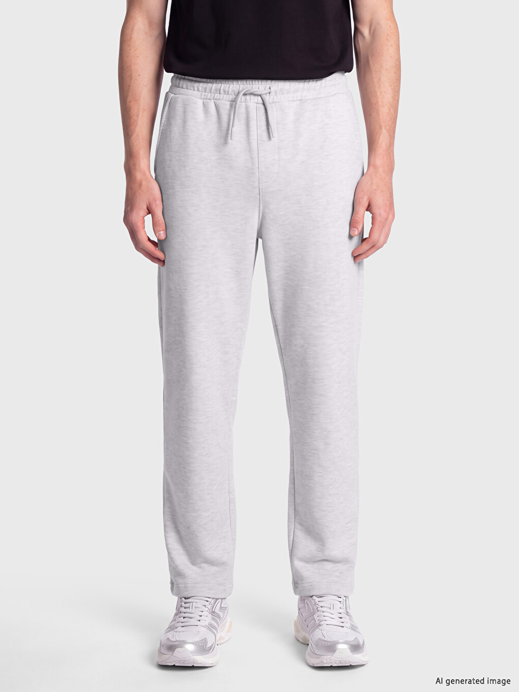 Gri Baggy Fit Erkek Eşofman Altı-1