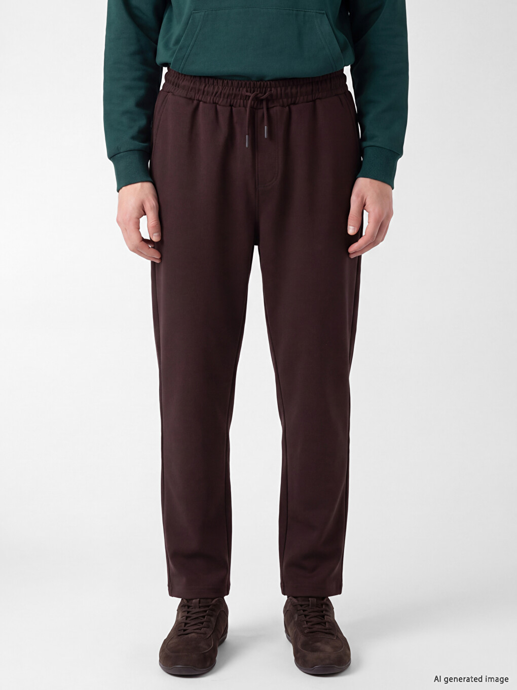 Mürdüm Beli Lastikli Cepli Erkek Pantolon-1
