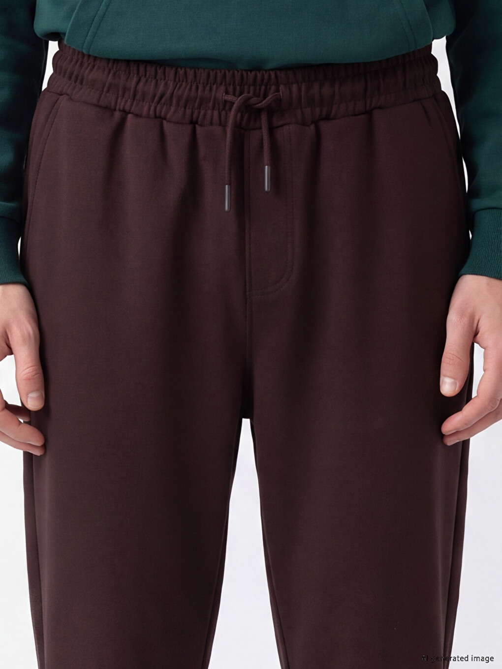 Mürdüm Beli Lastikli Cepli Erkek Pantolon-2