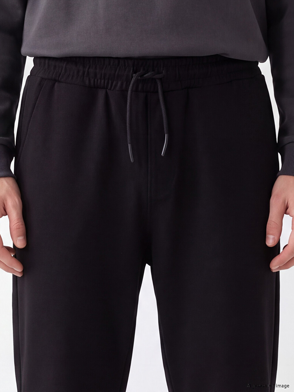 Siyah Beli Lastikli Erkek Pantolon-2