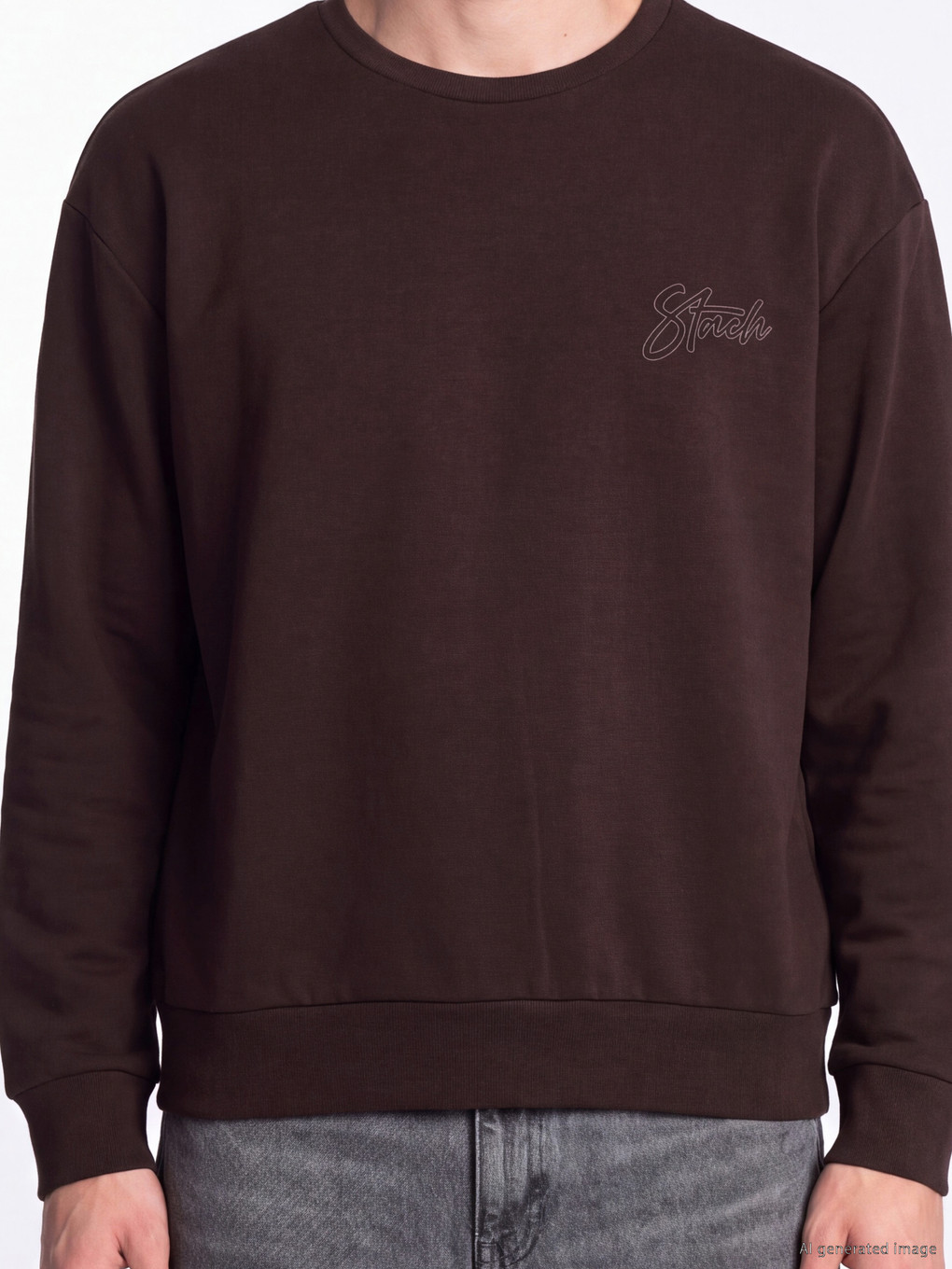 Crew Neck Embroidered Sweatshirt-2