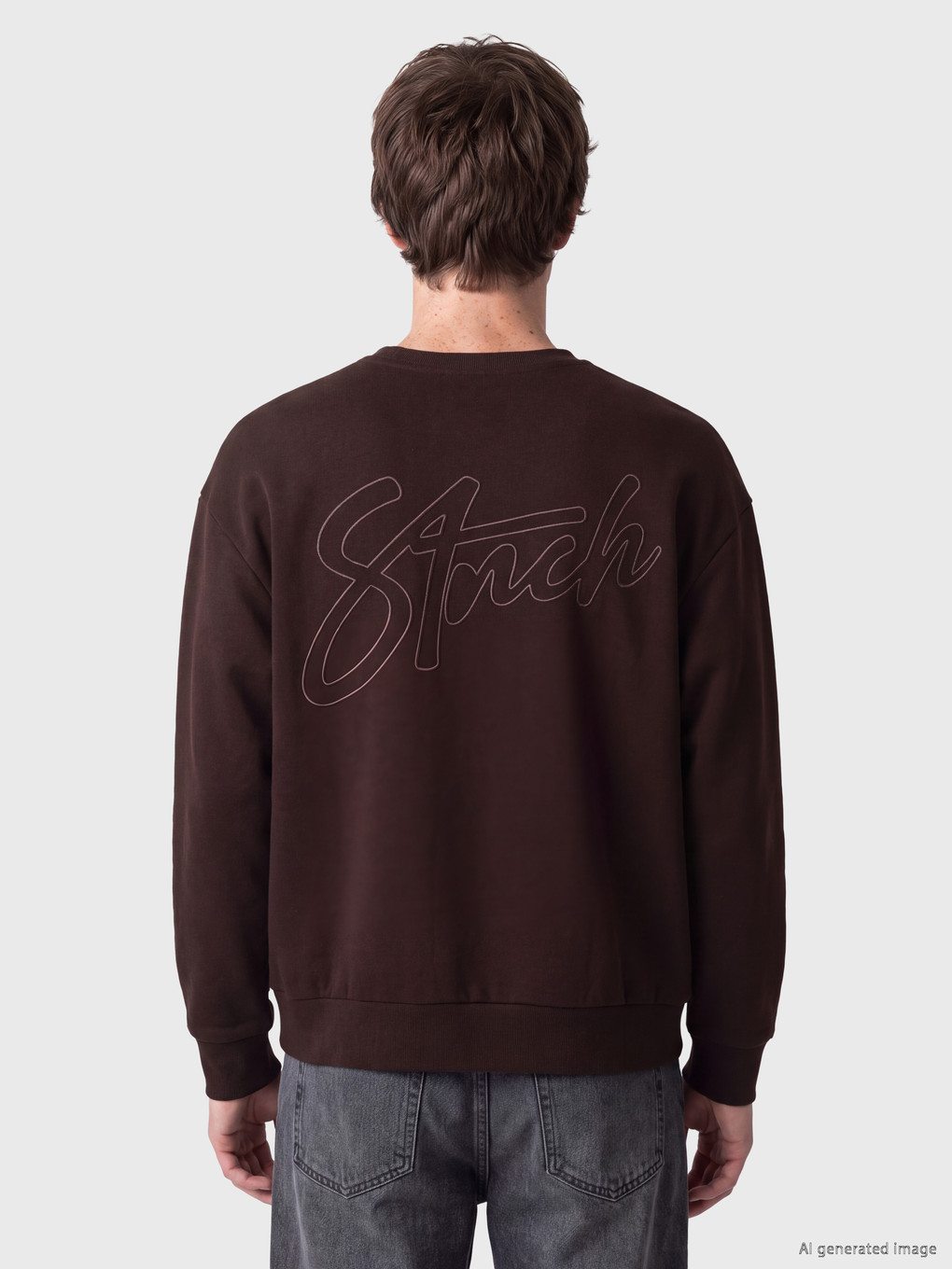 Crew Neck Embroidered Sweatshirt-3