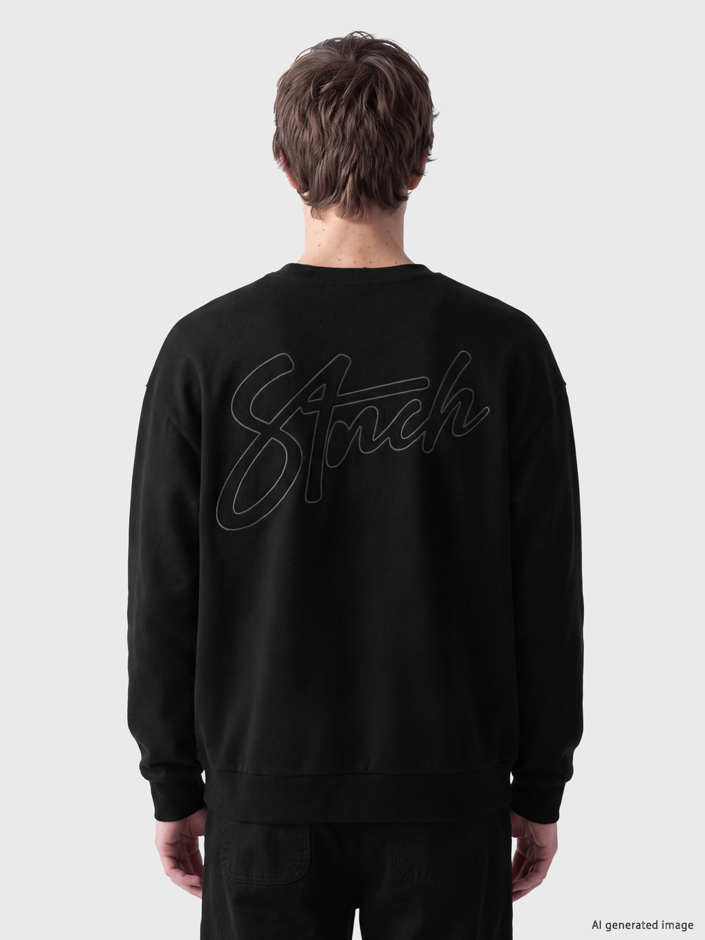 Crew Neck Embroidered Men's Sweatshirt-4
