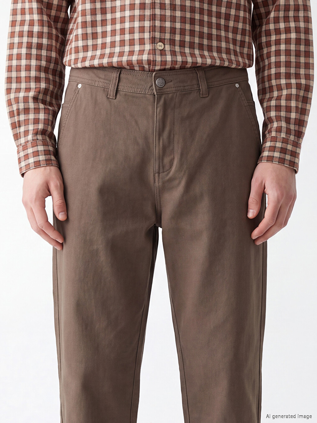 Relaxed Fit Gabardine Cotton Men's Trousers-2