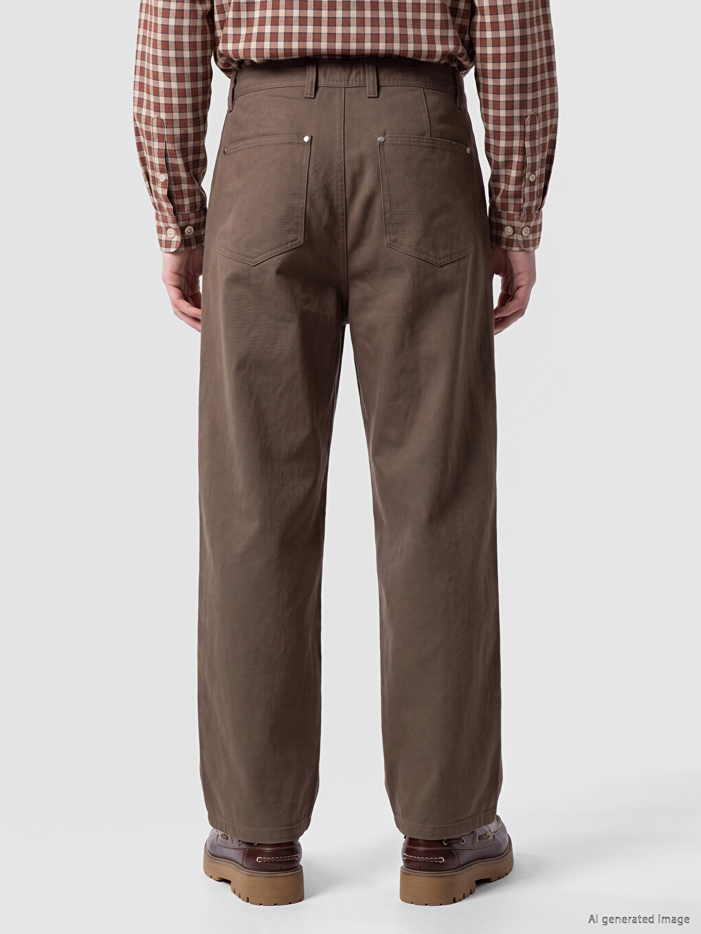 Relaxed Fit Gabardine Cotton Men's Trousers-3