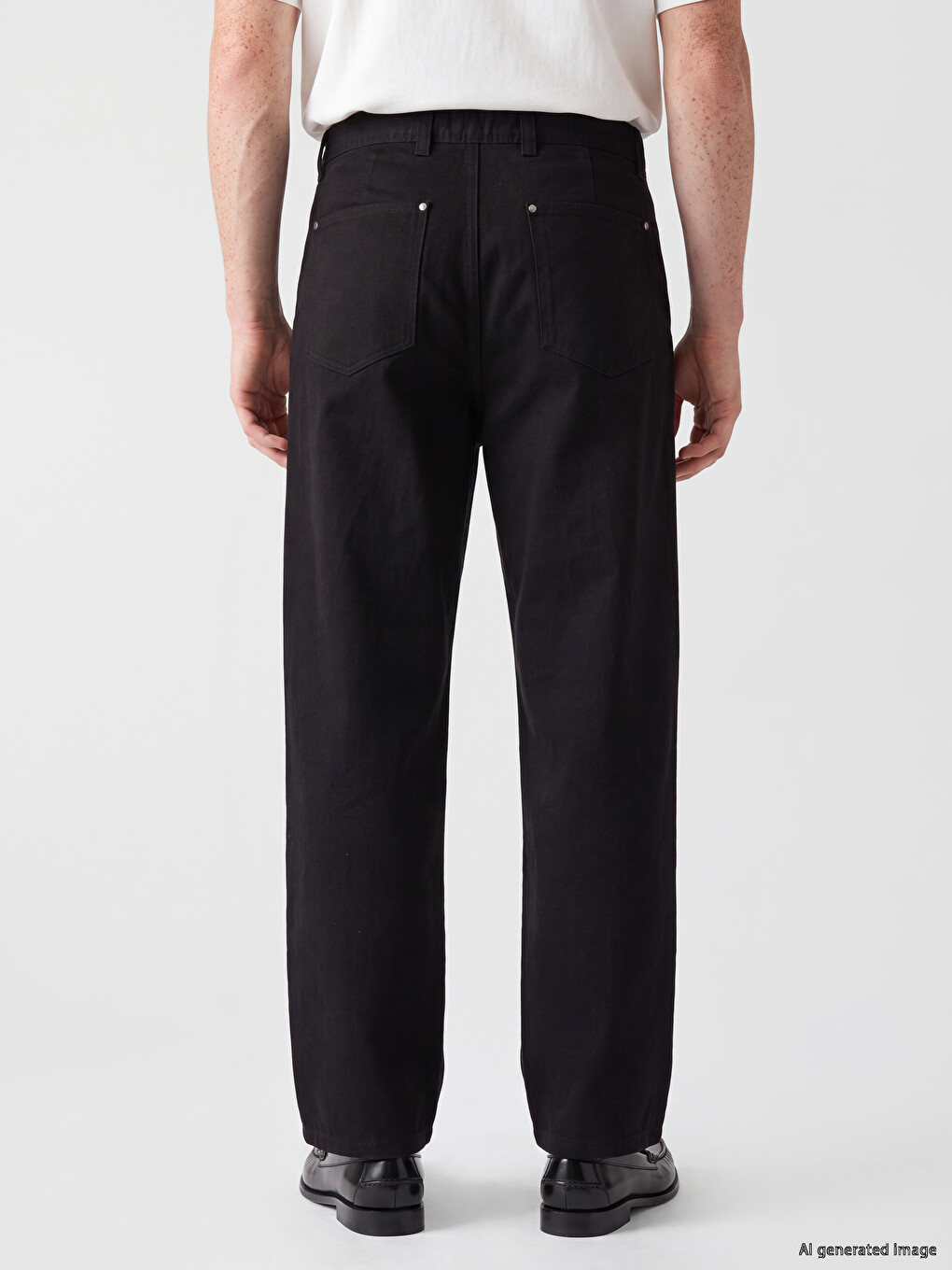 Relaxed Fit Gabardine Men's Trousers-3