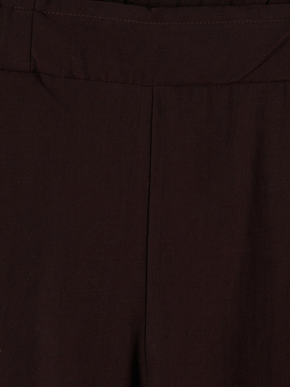 Bordo Beli Lastikli Geniş Paça Kadın Pantolon-1