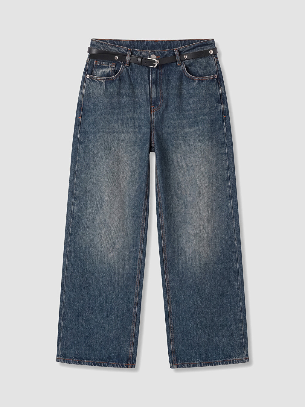 İndigo Wideleg Kadın Jean Pantolon-4