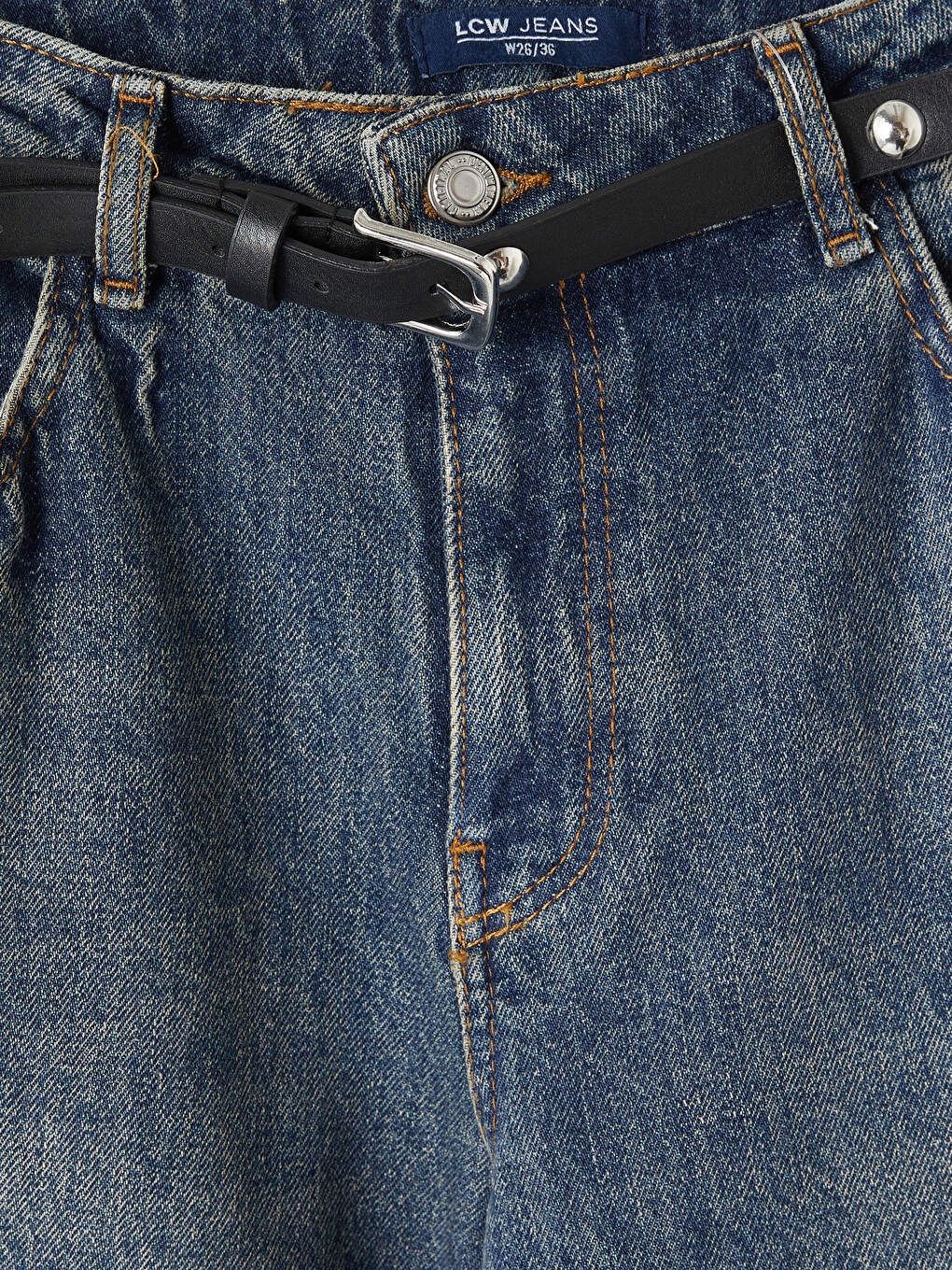 İndigo Wideleg Kadın Jean Pantolon-5