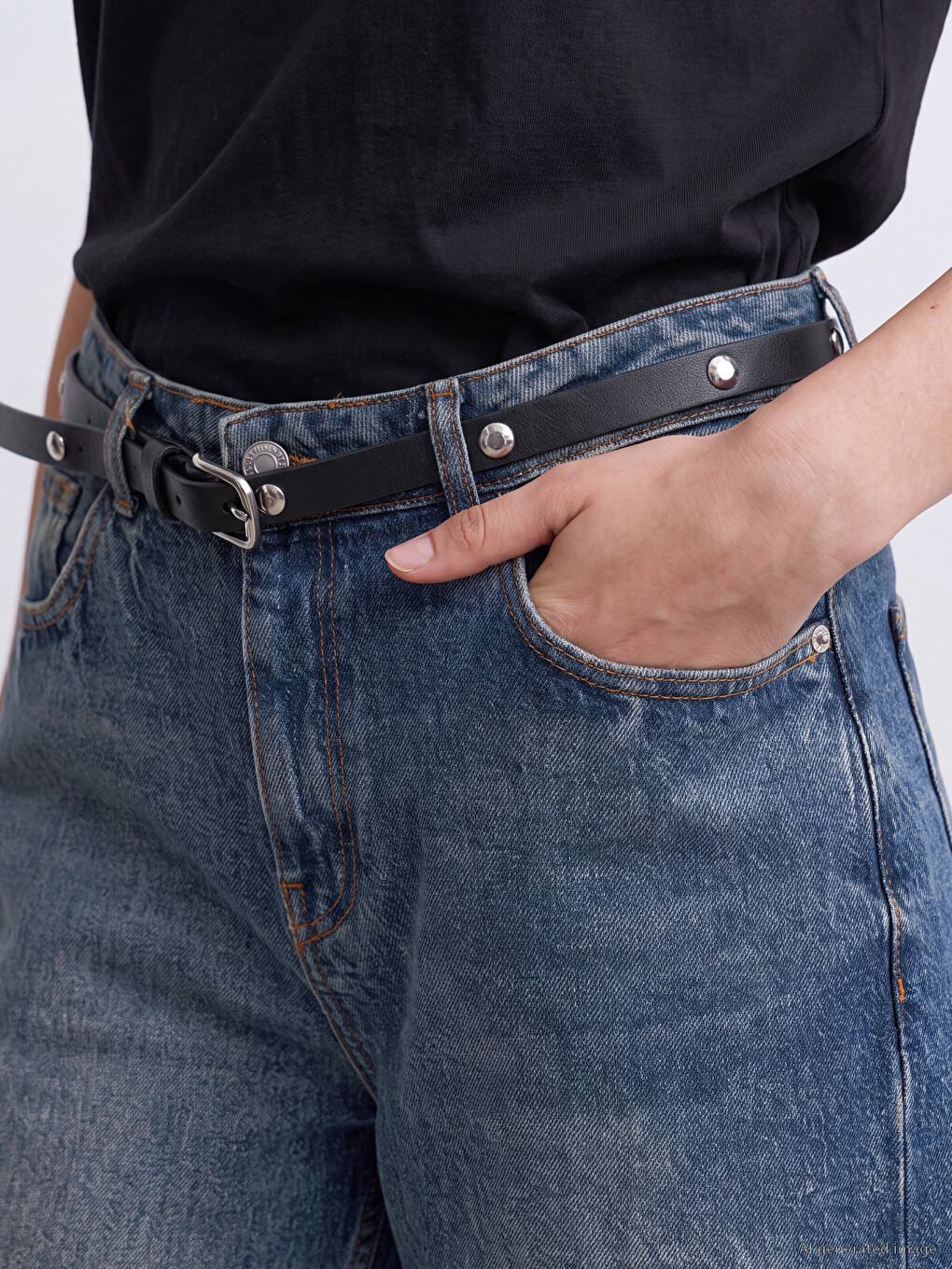 İndigo Wideleg Kadın Jean Pantolon-2