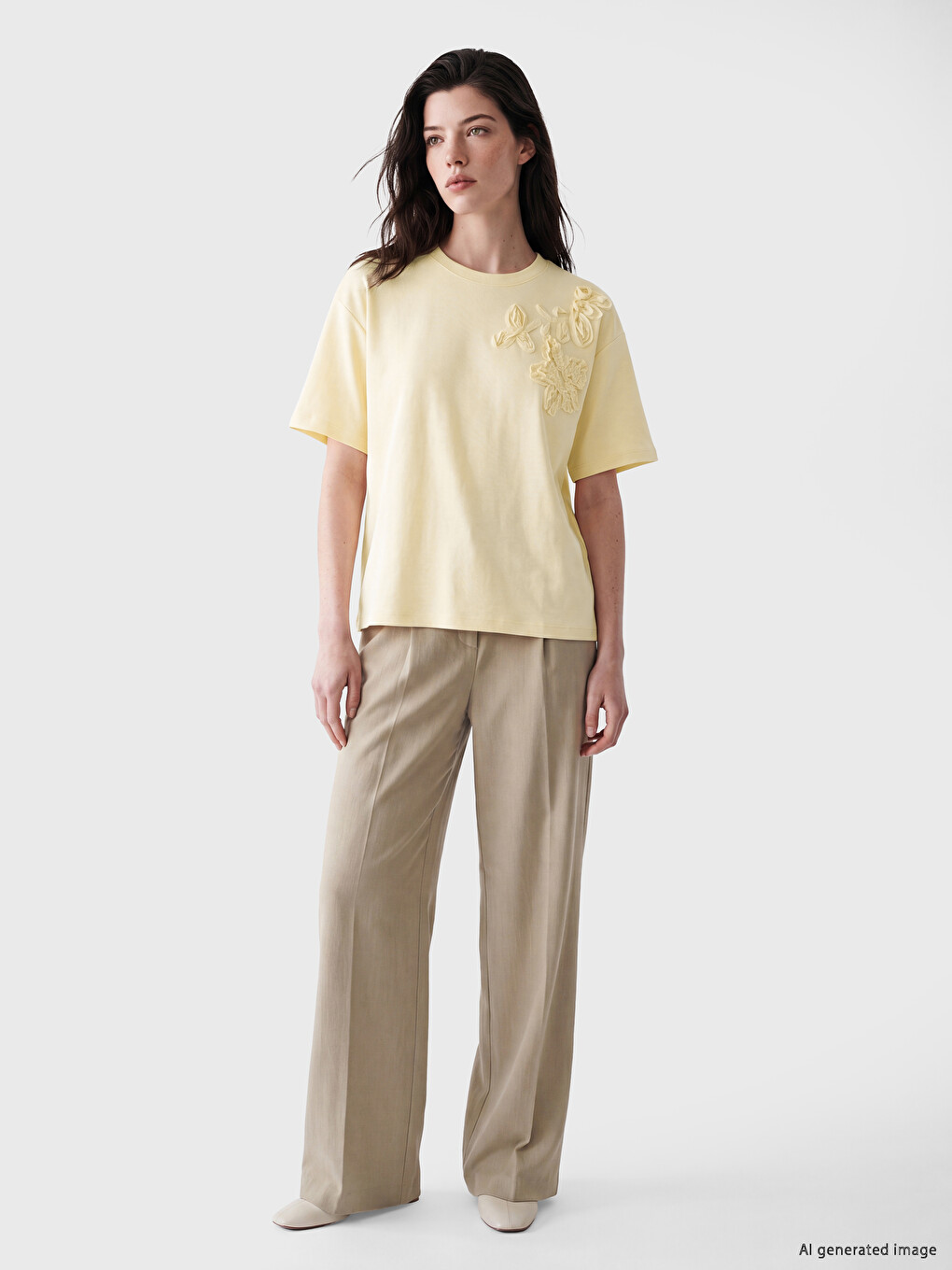 Soft Touch Flower Appliquéd Blouse-1