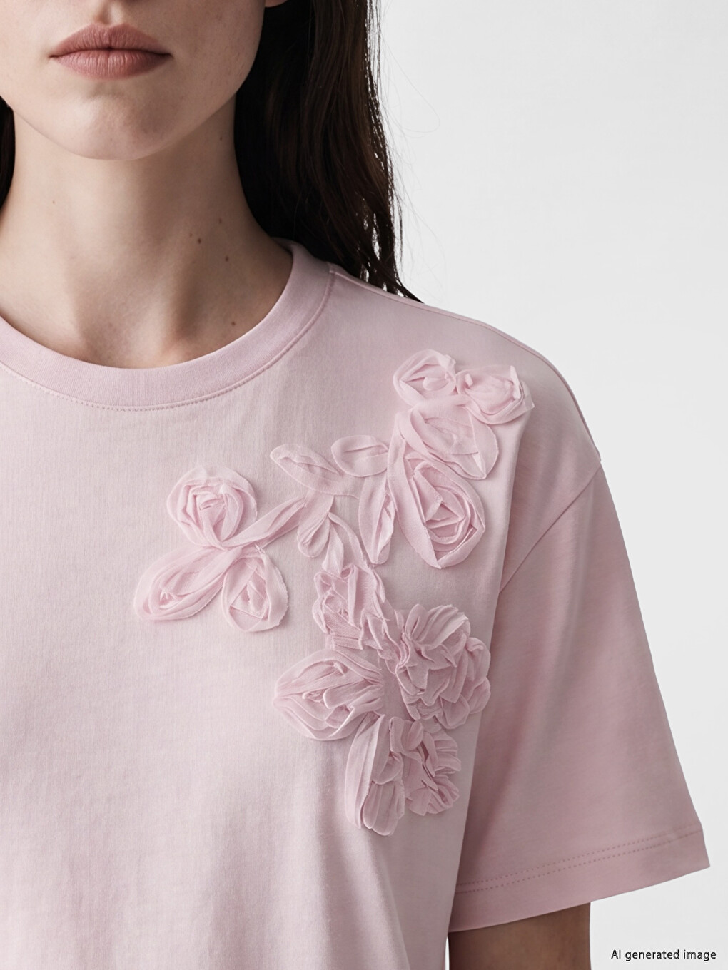 Soft Touch Flower Appliquéd Blouse-2