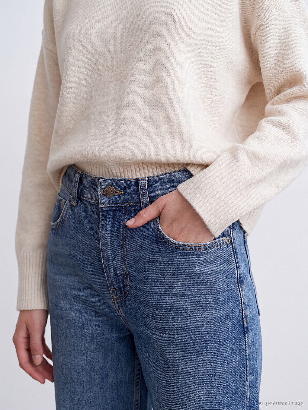 Straight Fit Women's Jeans-2