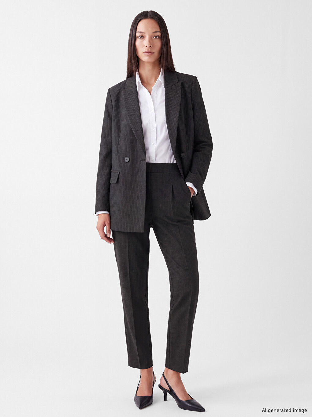 Carrot Fit Pleated Women's Fabric Trousers