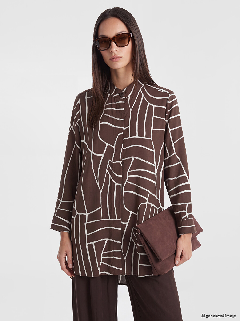 Grandad Collar Women's Shirt Tunic