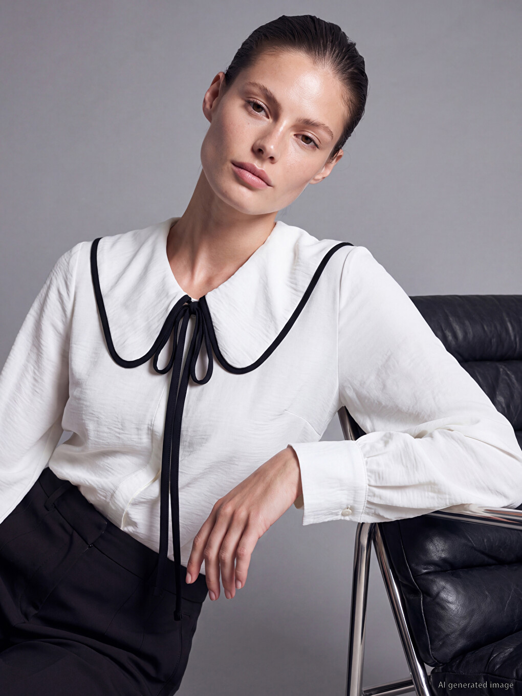  Peter Pan Collar Oversize Women's Shirt