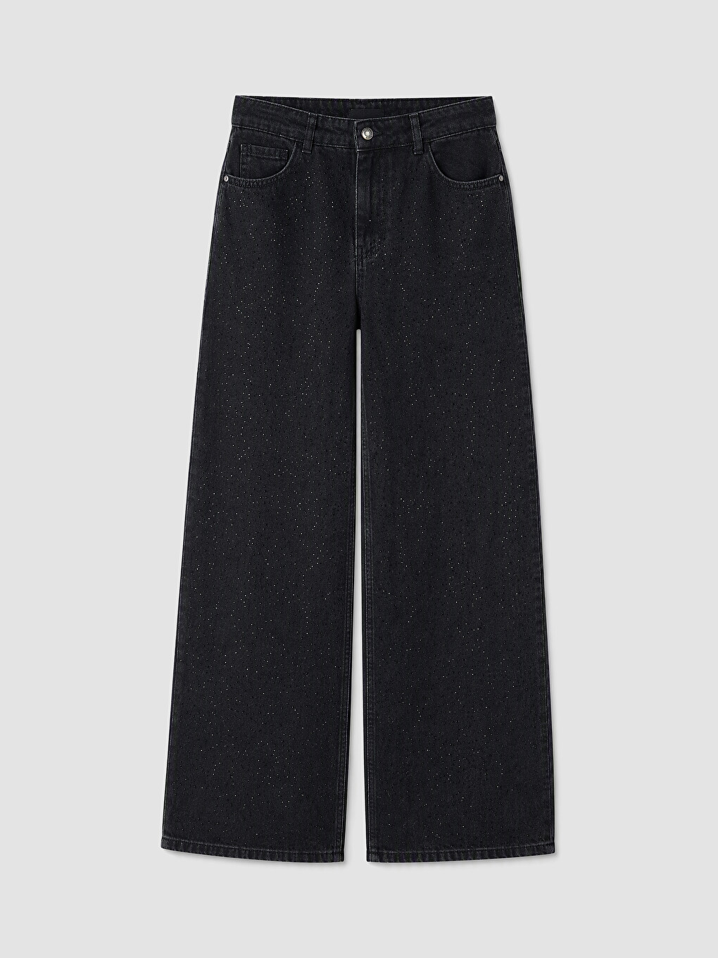Siyah Cepli Wideleg Jean