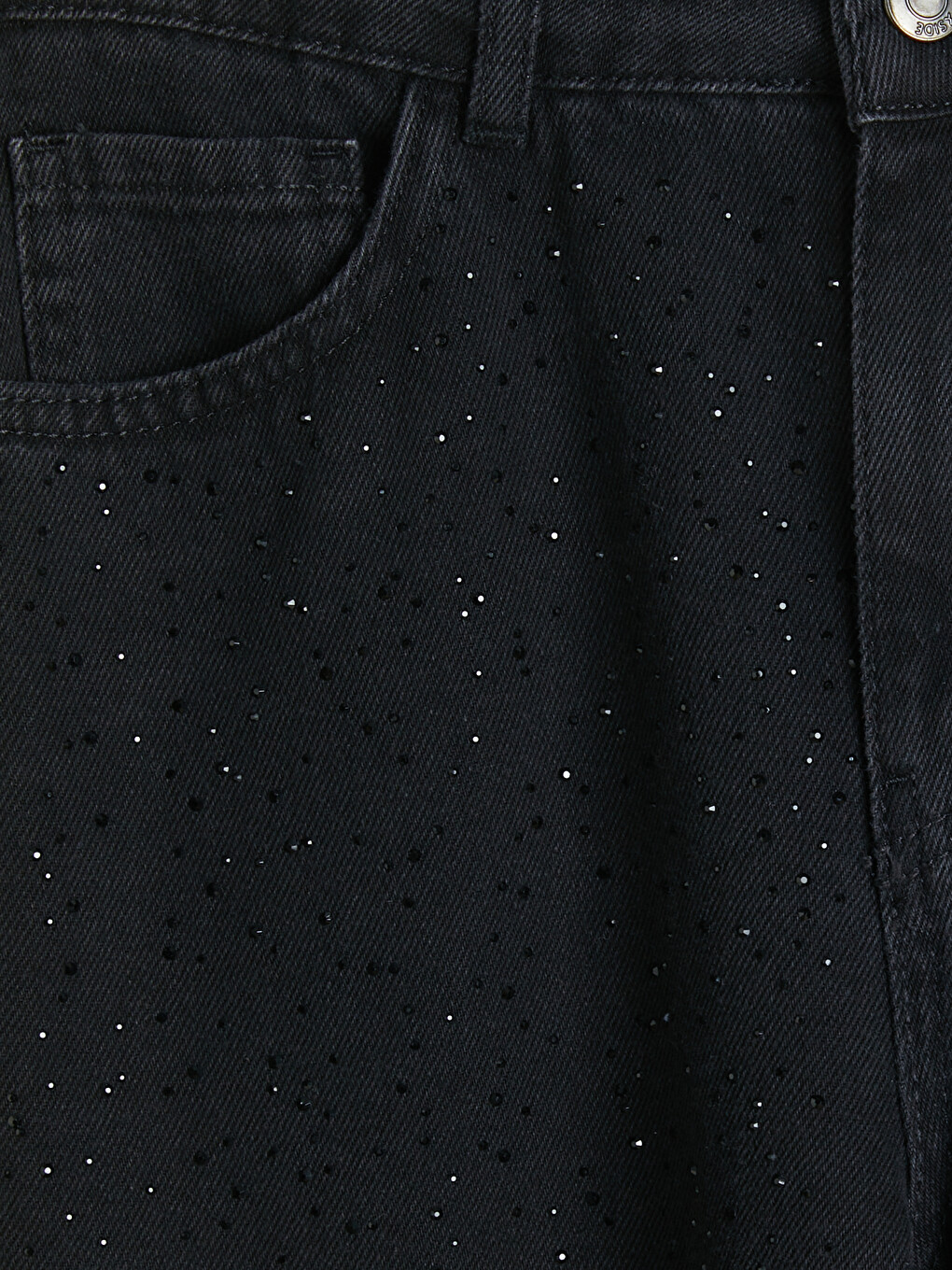 Siyah Cepli Wideleg Jean-1