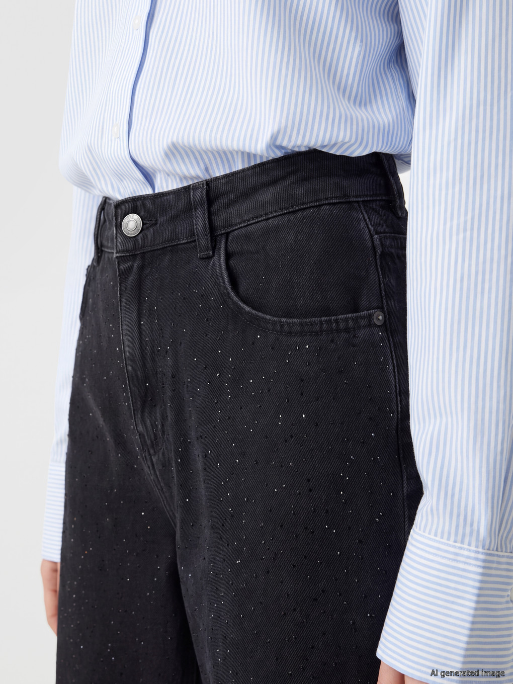 Rhinestone Embellished Wideleg Jean-2