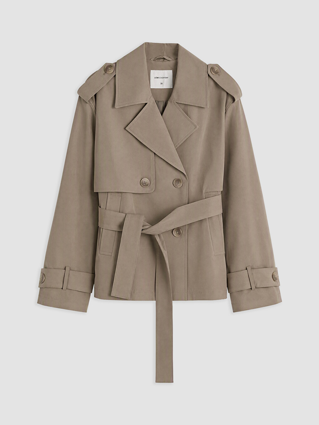 Double-breasted Collar Women's Trench Coat-5