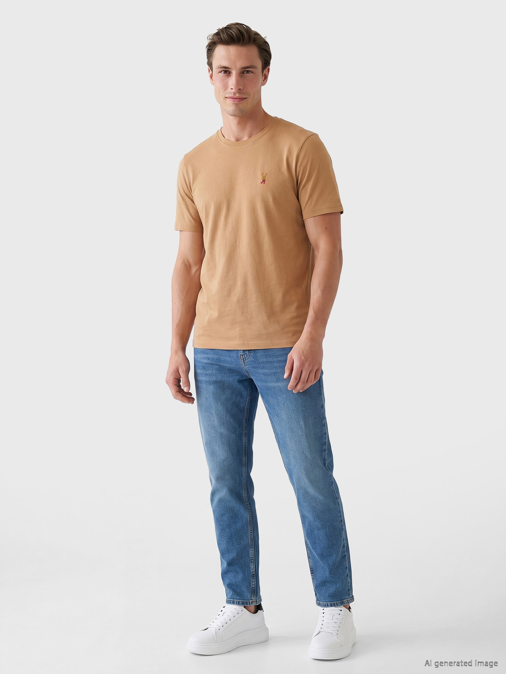 Crew Neck Embroidered Men's T-shirt-1