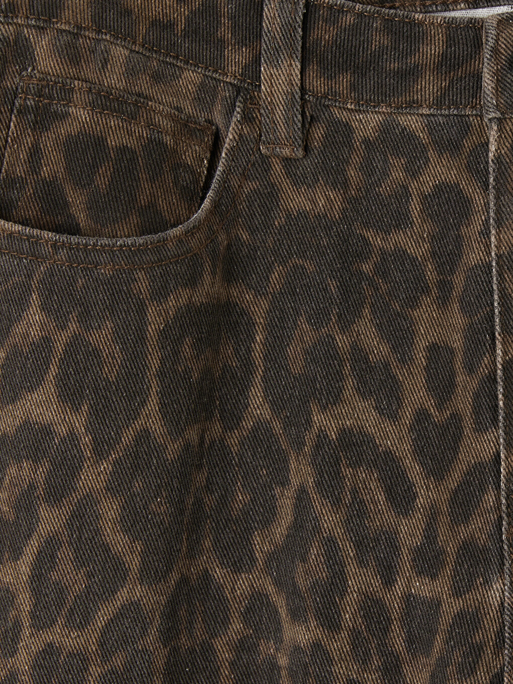 Leopard Print Straight Fit Women's Jeans-5