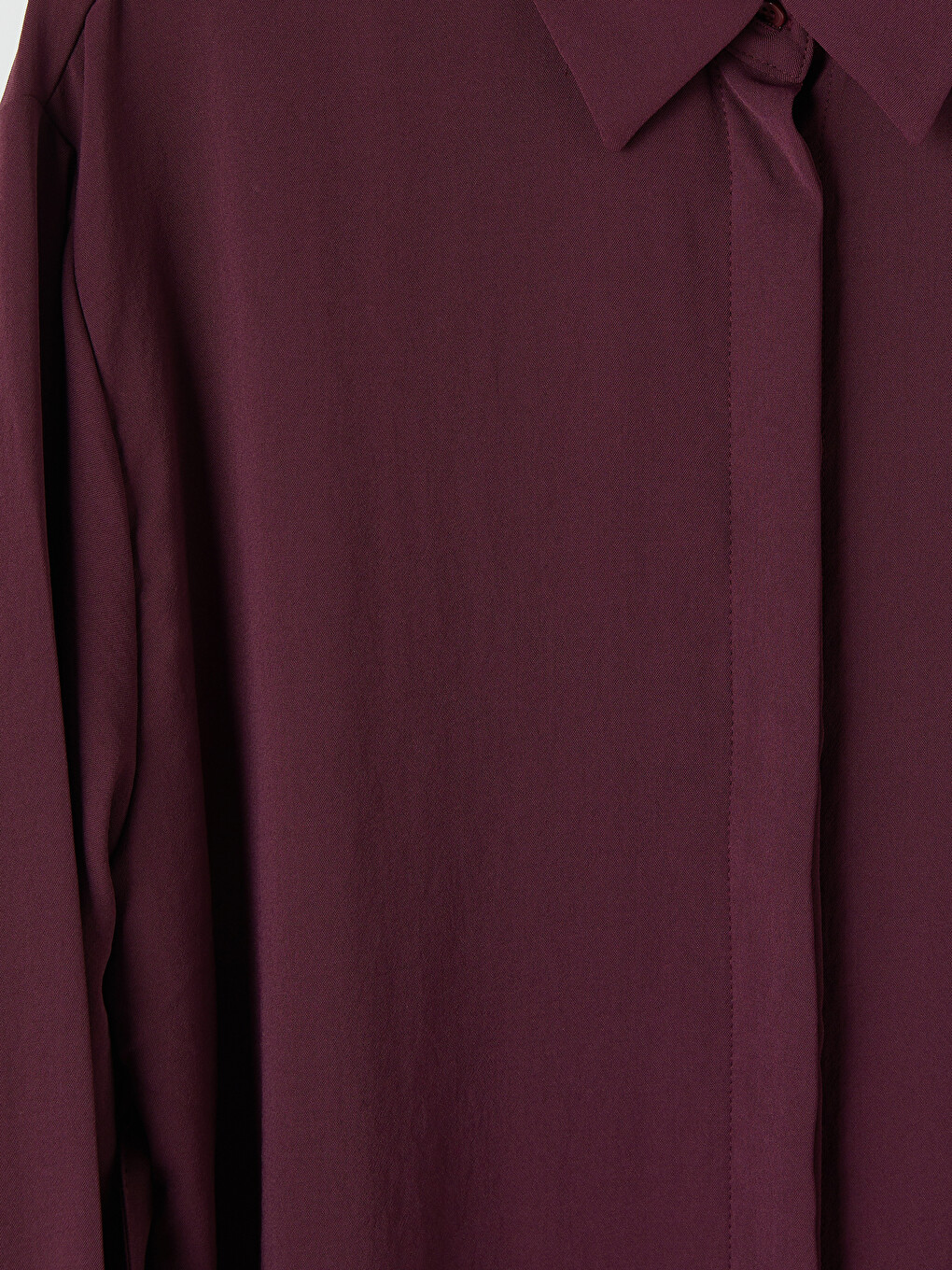 Bordo Beli Kuşaklı Kadın Gömlek Tunik-2