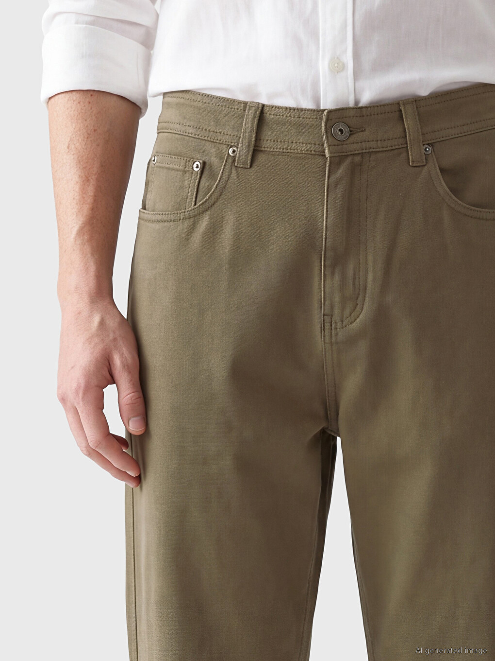 Bej Relax Fit Gabardin Erkek Pantolon-2