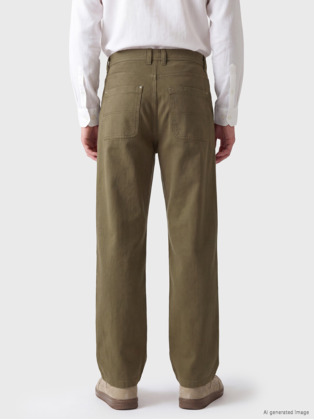Bej Relax Fit Gabardin Erkek Pantolon-3