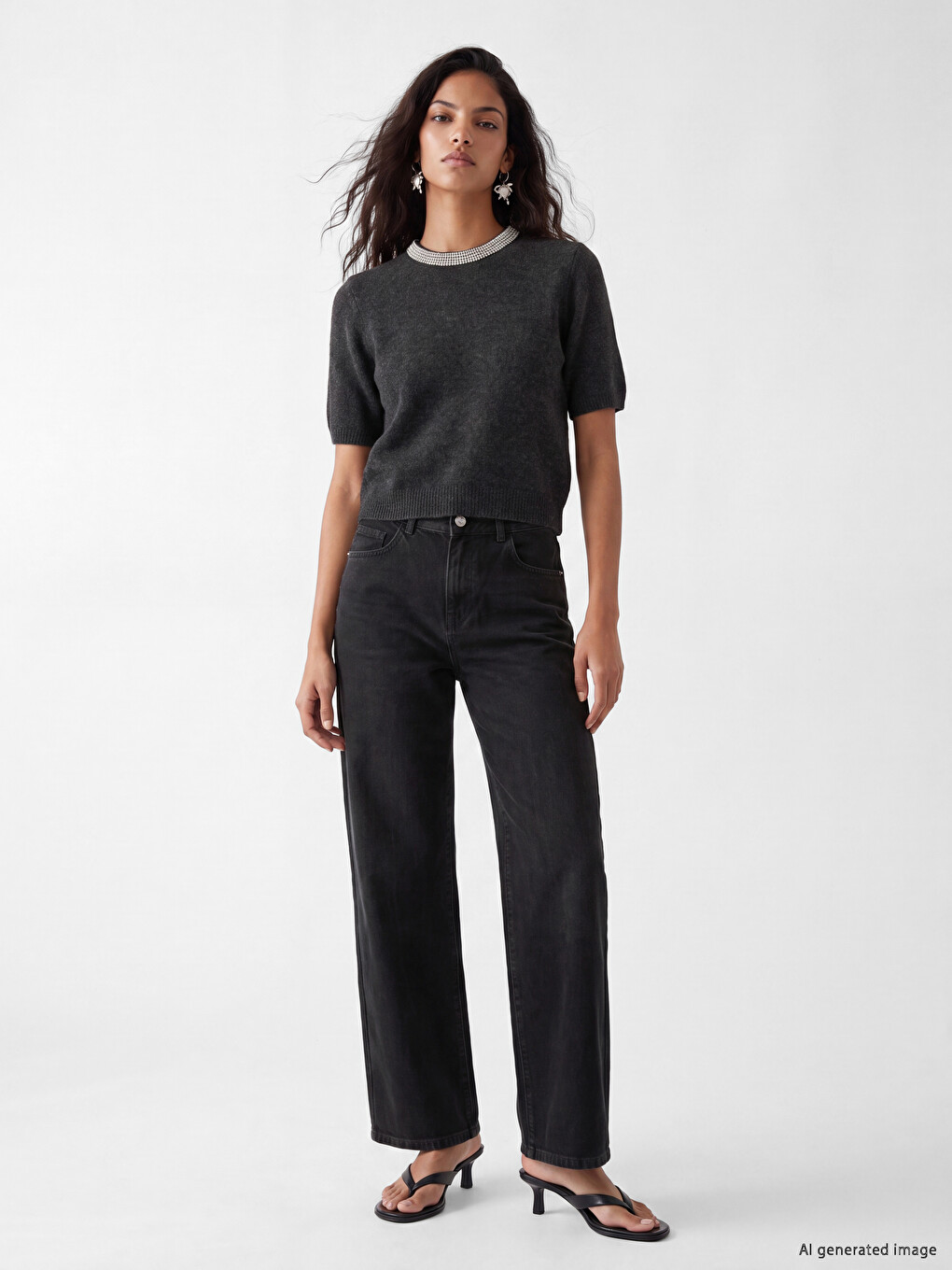 Crew Neck Women's Knitwear Sweater-1