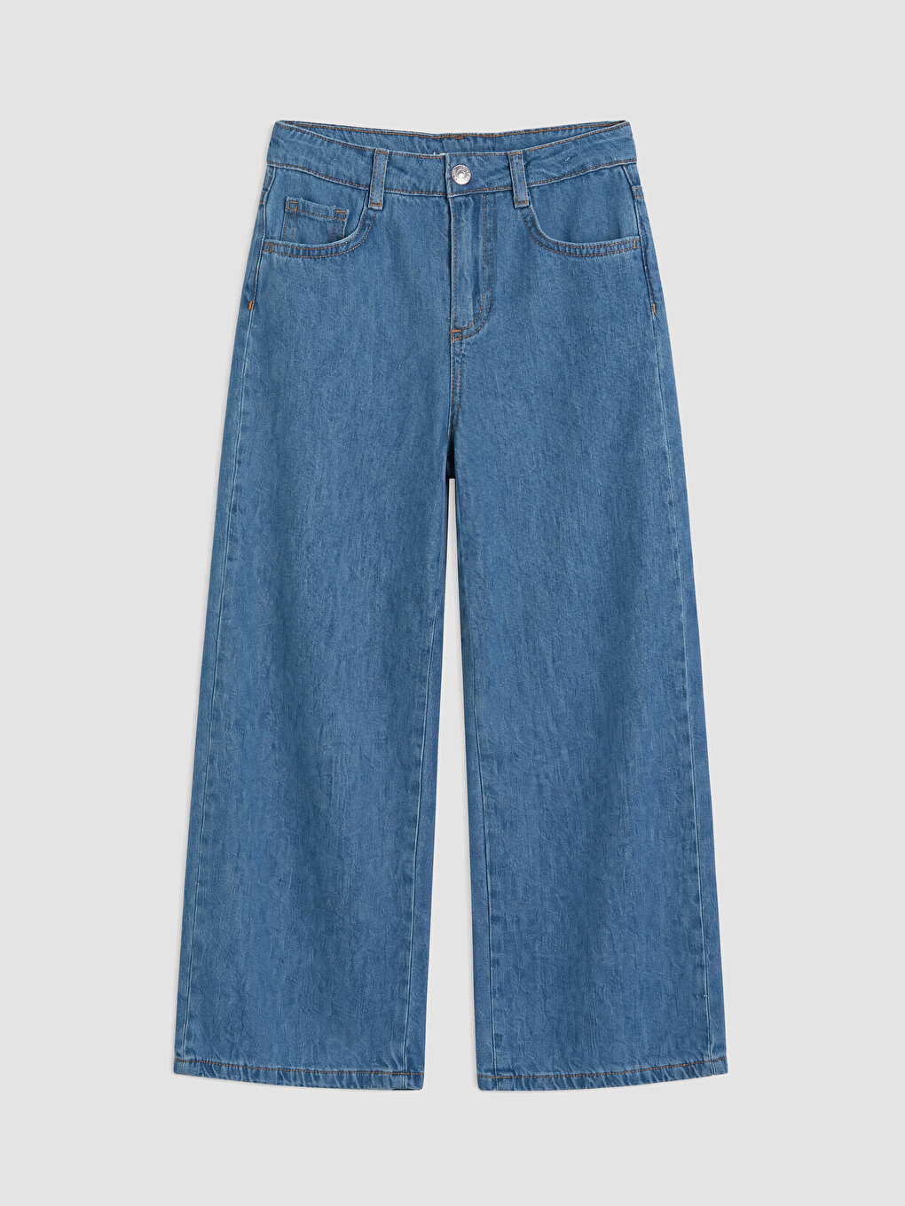 İndigo Wideleg Kız Çocuk Jean Pantolon
