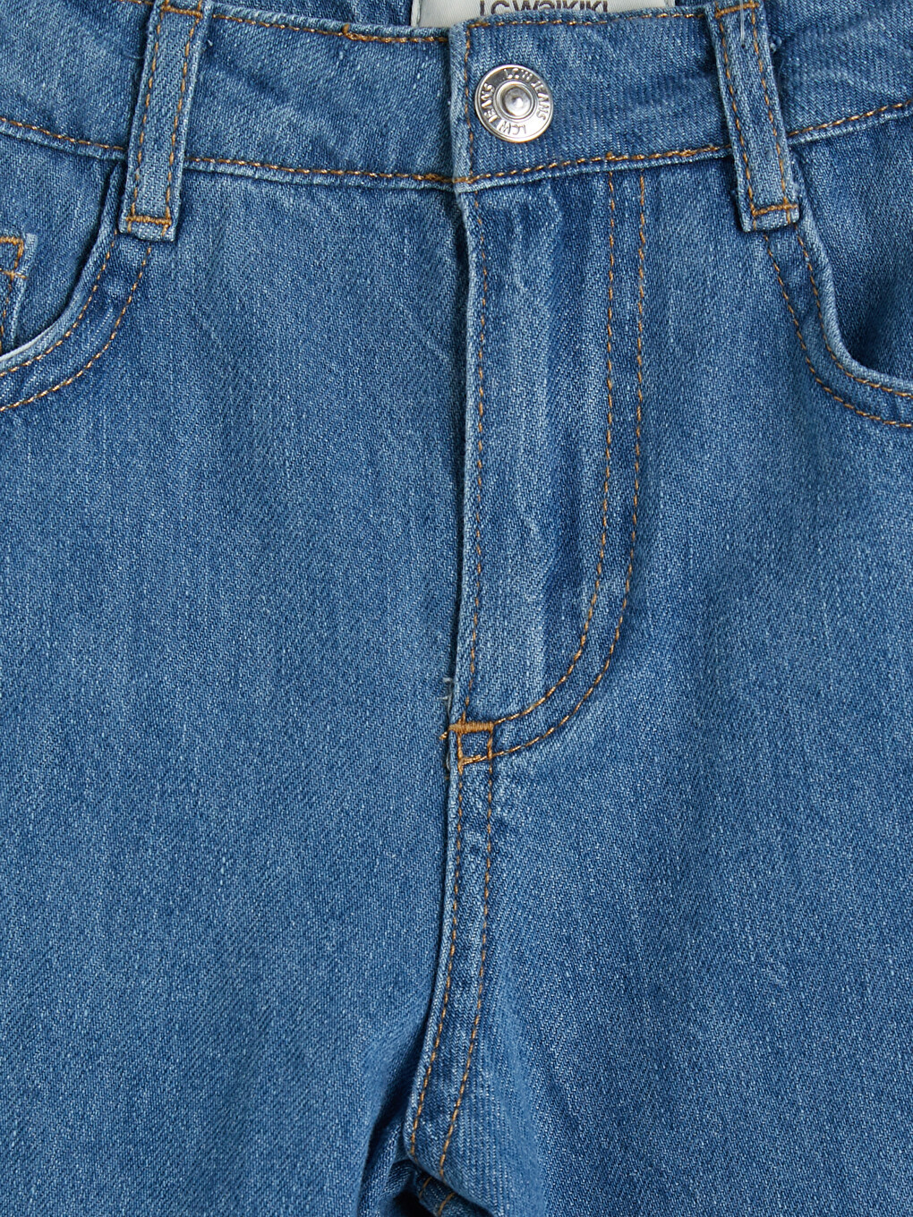 İndigo Wideleg Kız Çocuk Jean Pantolon-1