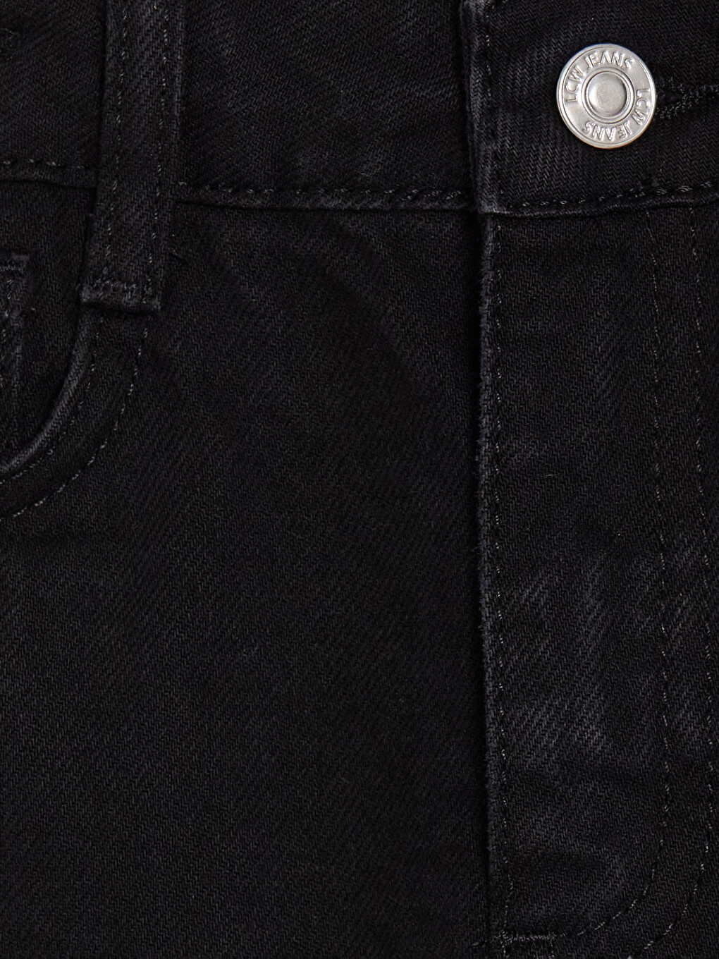 Siyah Wideleg Kız Çocuk Jean Pantolon-1
