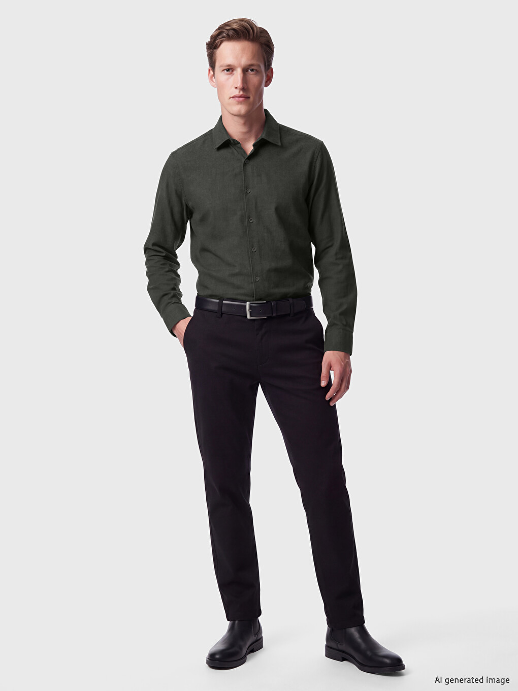 Man Khaki Shirt-1