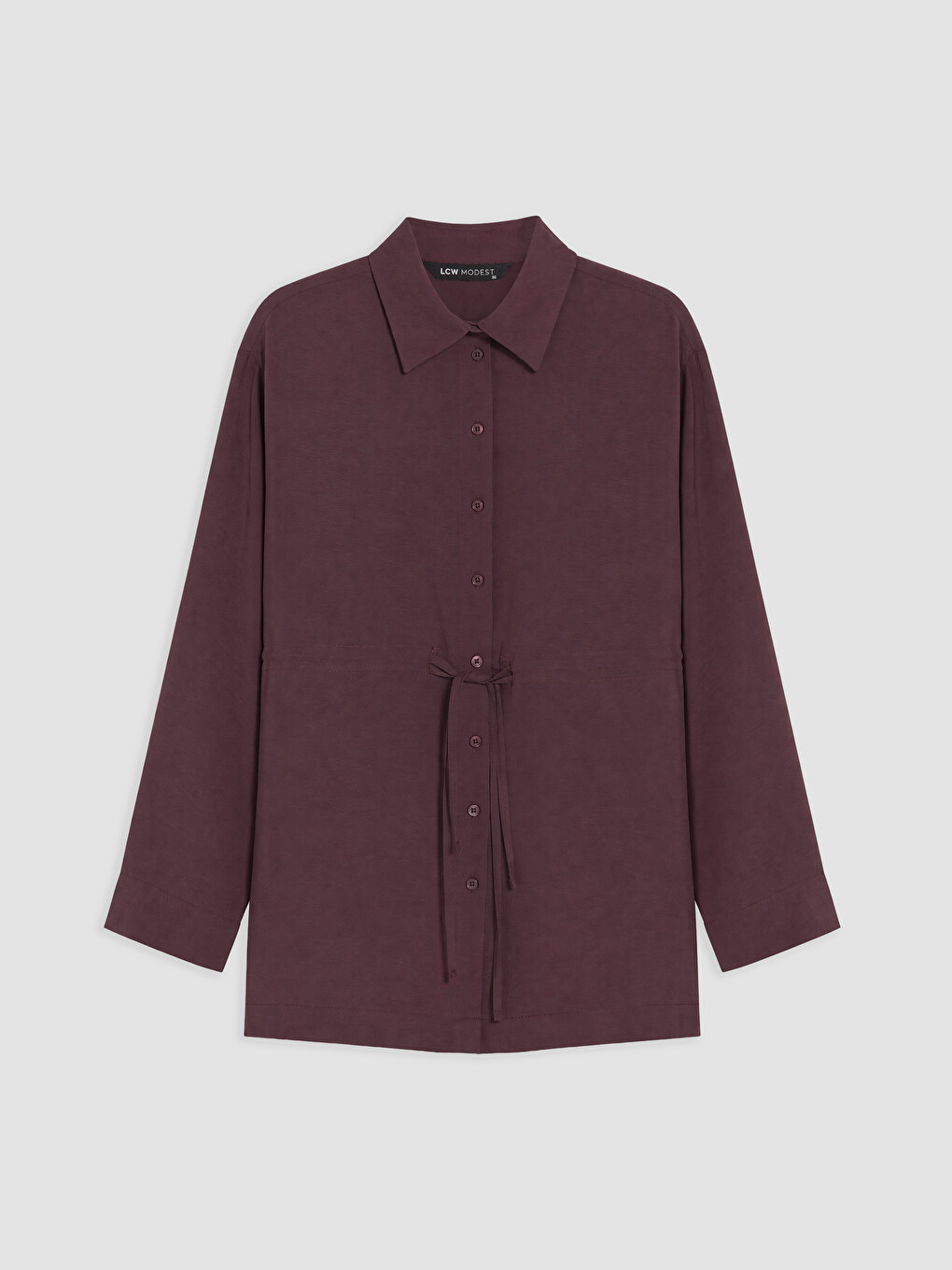 Bordo Bağlamalı Poplin Kadın Gömlek Tunik