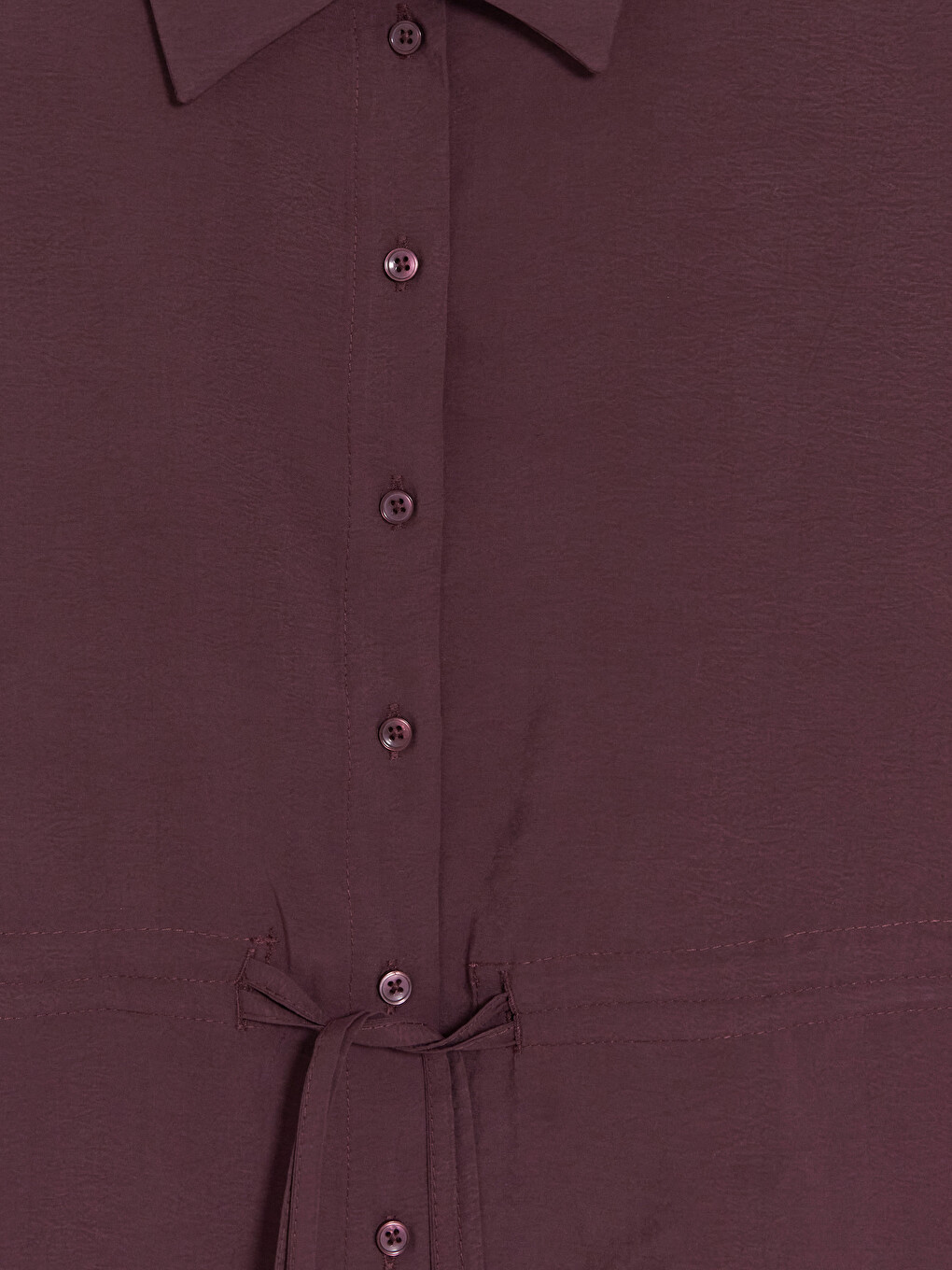 Bordo Bağlamalı Poplin Kadın Gömlek Tunik-2