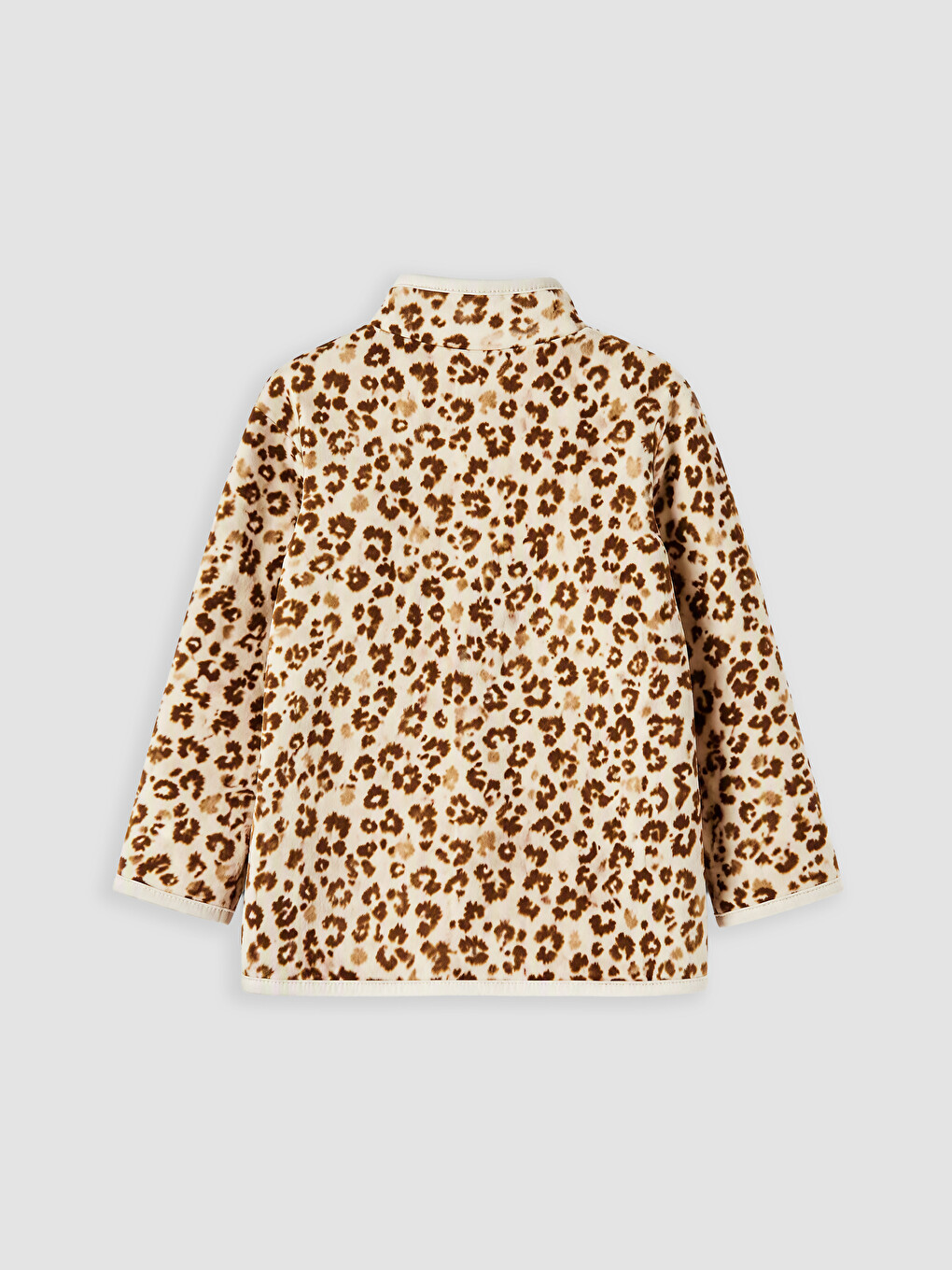 Mock Neck Patterned Girls' Cardigan-2