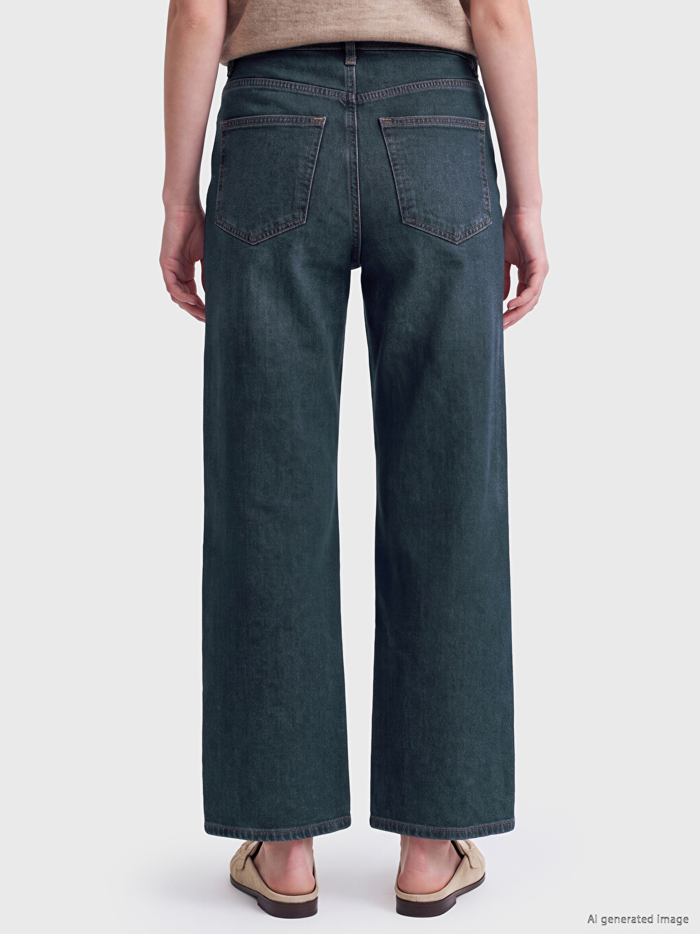 İndigo Boyfriend Fit Kadın Jean Pantolon-3