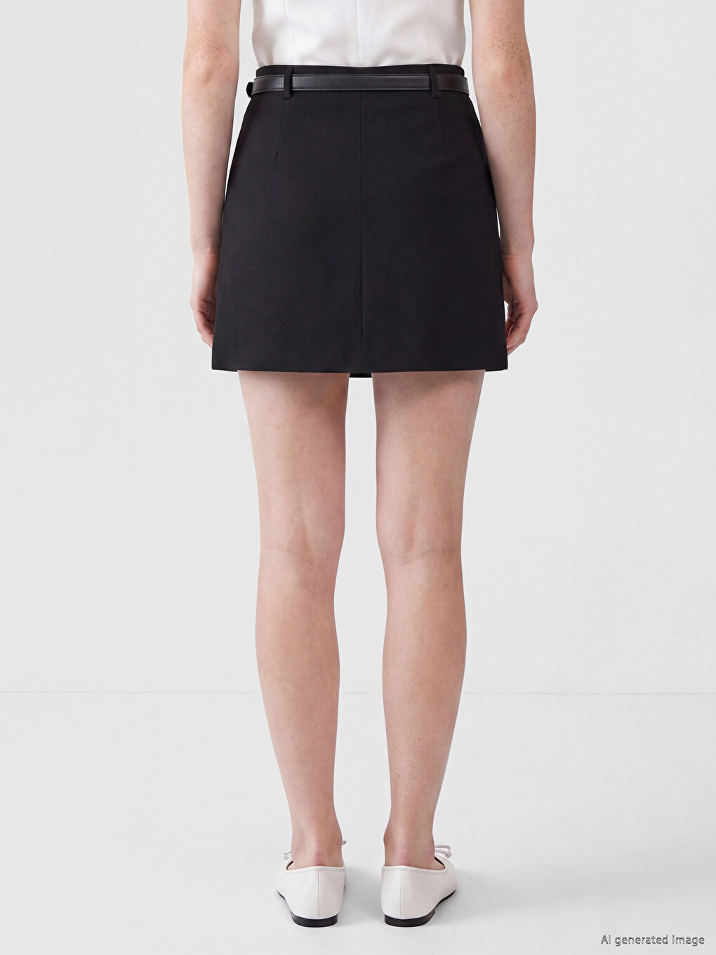 A Form Belt Detailed Mini Skirt-3