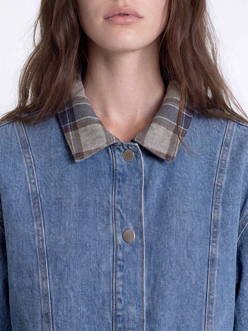 Shirt Collar Women's Jean Jacket-2