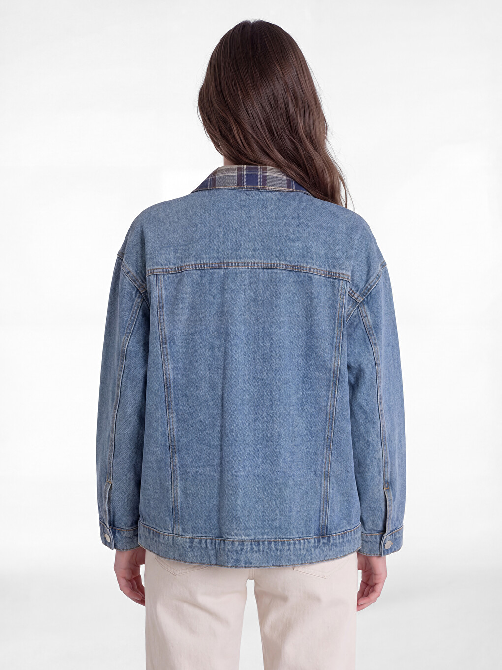 Shirt Collar Women's Jean Jacket-3