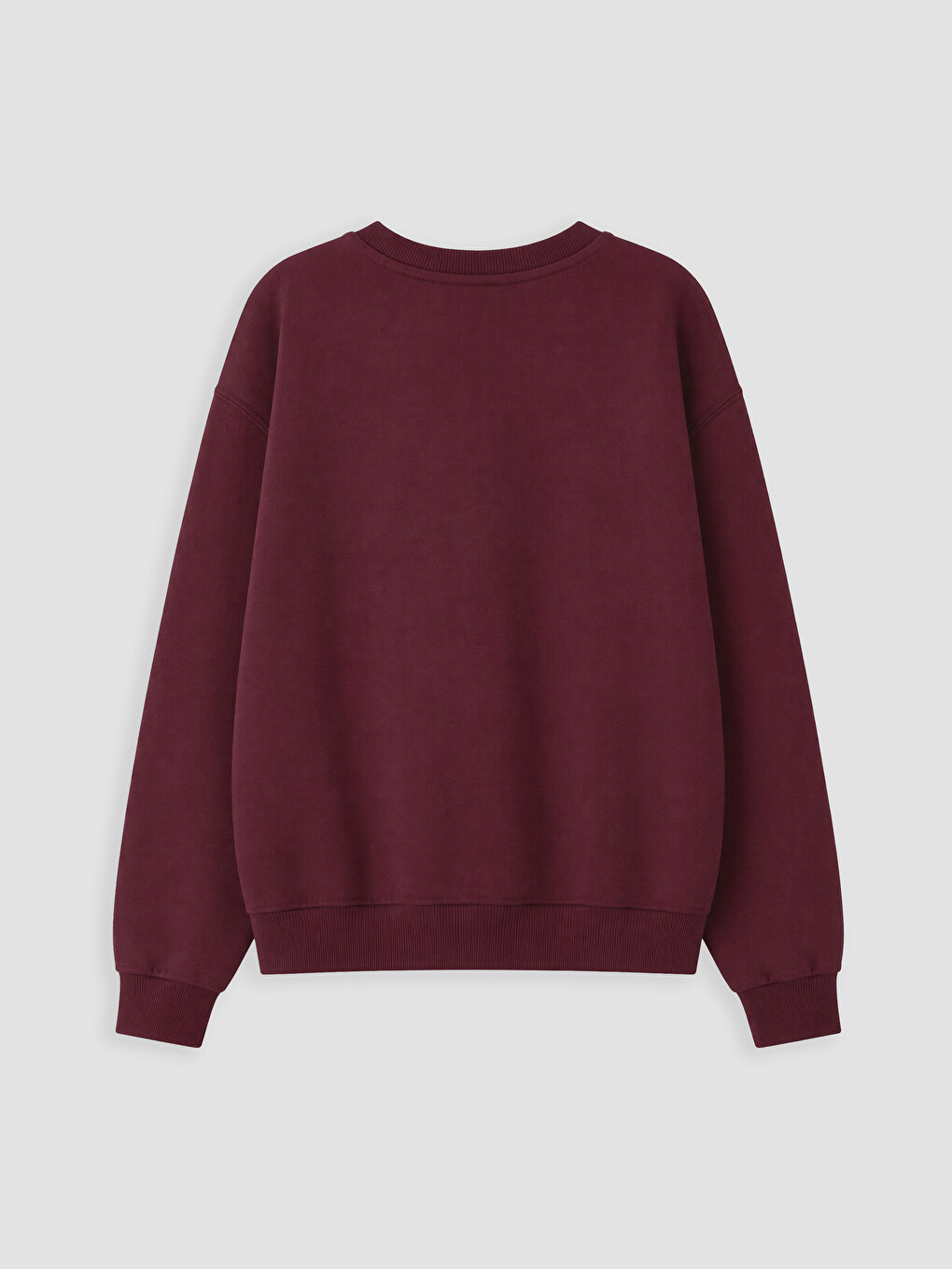 Pembe 2'li Bisiklet Yaka Baskılı Kız Çocuk Kalın Sweatshirt-3