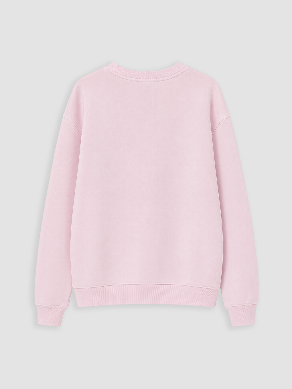 Pembe 2'li Bisiklet Yaka Baskılı Kız Çocuk Kalın Sweatshirt-6