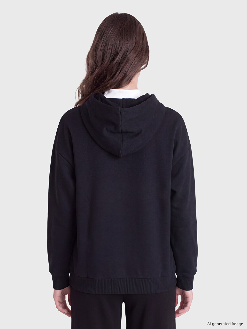 Hooded Oversize Women's Thick Zippered Sweatshirt-3
